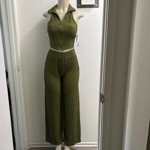 Olive Green Wide Leg Set
